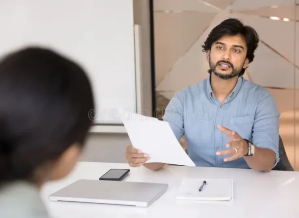 indian-hr-manager-interviewing-female-applicant-office-financial-advisor-consulting-bank-client-mortgage-loan-terms-377664163